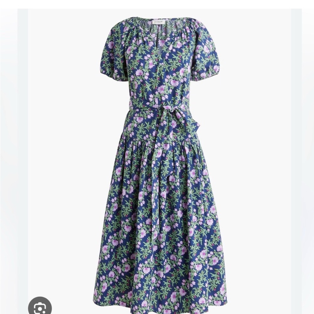 J. Crew Factory Floral Midi Dress - Blue and Purple